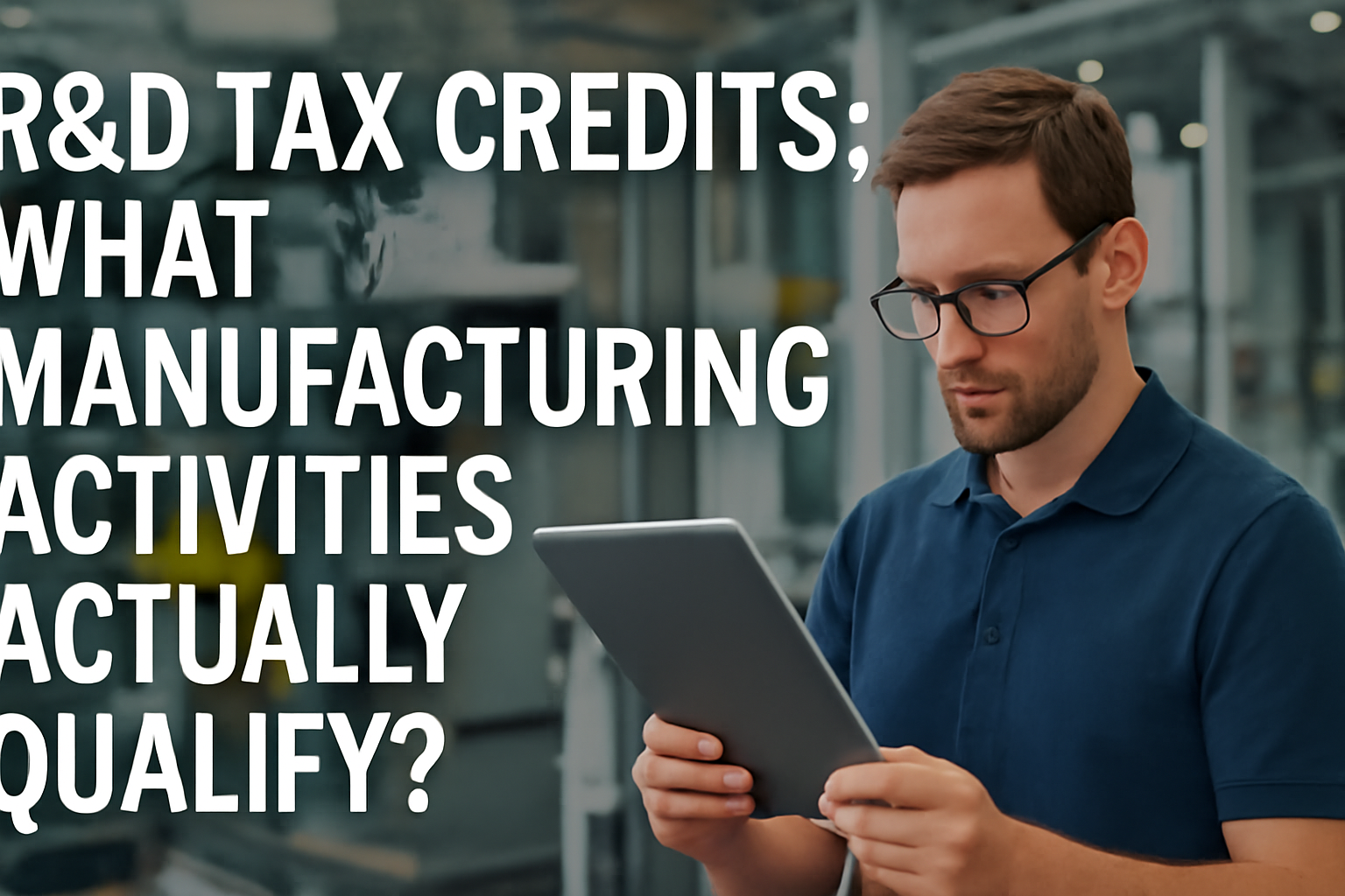 R&D Tax Credits: What Manufacturing Activities Actually Qualify?