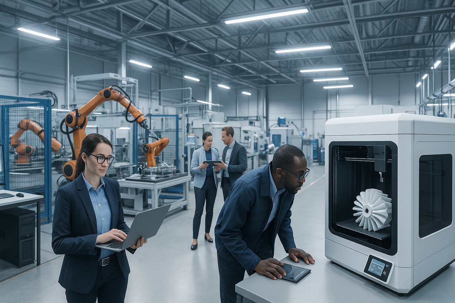 Modern manufacturing facility with innovation activity